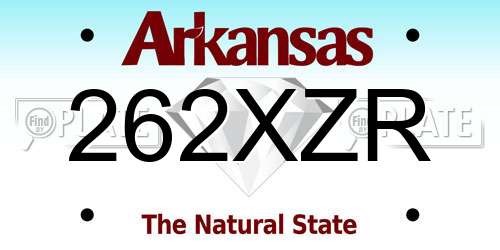 262XZR Arkansas License Plate