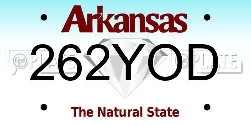 262YOD Arkansas License Plate