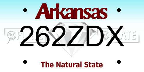 262ZDX Arkansas License Plate