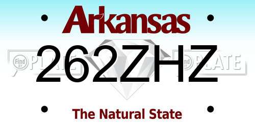 262ZHZ Arkansas License Plate