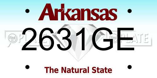 2631GE Arkansas License Plate
