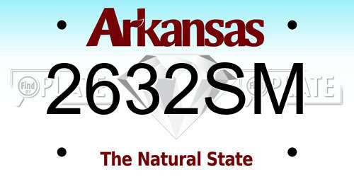 2632SM Arkansas License Plate