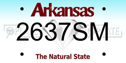2637SM Arkansas License Plate