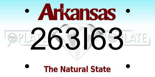 263I63 Arkansas License Plate
