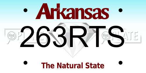 263RTS Arkansas License Plate