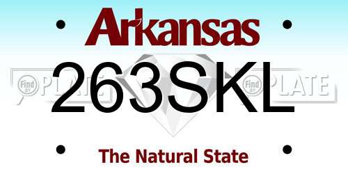 263SKL Arkansas License Plate