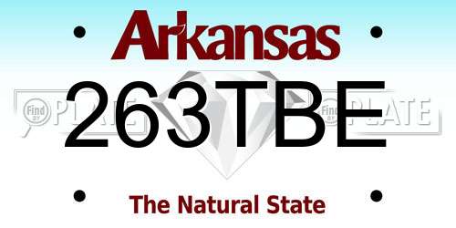 263TBE Arkansas License Plate