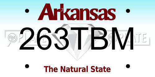 263TBM Arkansas License Plate