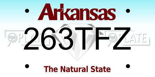 263TFZ Arkansas License Plate