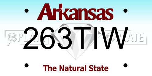 263TIW Arkansas License Plate