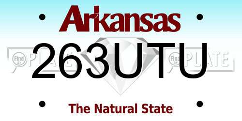 263UTU Arkansas License Plate