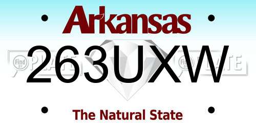 263UXW Arkansas License Plate