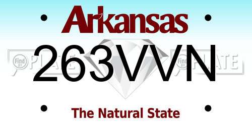 263VVN Arkansas License Plate