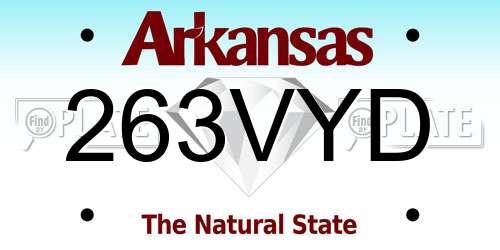263VYD Arkansas License Plate