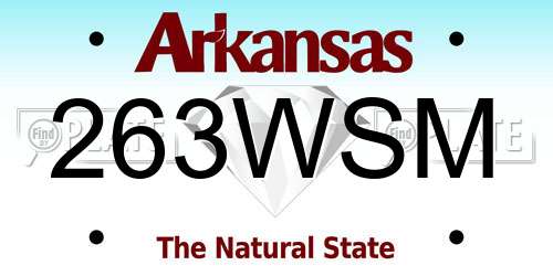 263WSM Arkansas License Plate
