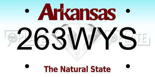 263WYS Arkansas License Plate