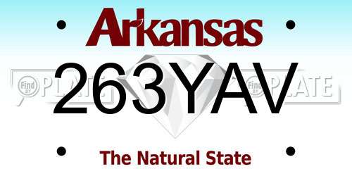 263YAV Arkansas License Plate