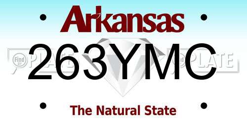 263YMC Arkansas License Plate