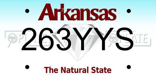 263YYS Arkansas License Plate