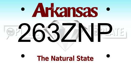 263ZNP Arkansas License Plate