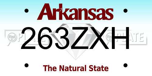 263ZXH Arkansas License Plate