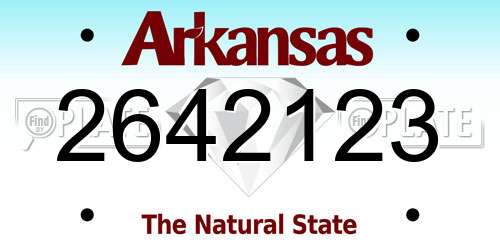 2642123 Arkansas License Plate