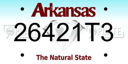 26421T3 Arkansas License Plate