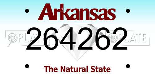 264262 Arkansas License Plate