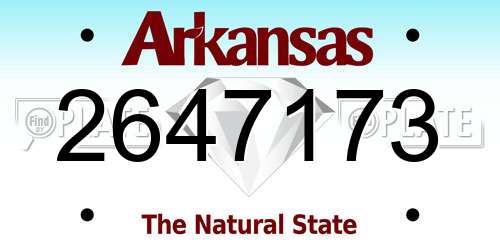 2647173 Arkansas License Plate