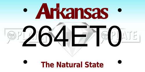 264ET0 Arkansas License Plate