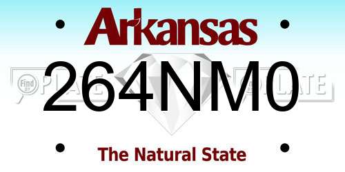 264NM0 Arkansas License Plate