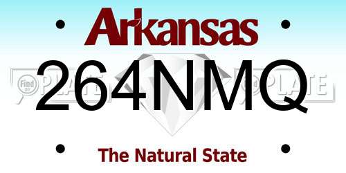 264NMQ Arkansas License Plate