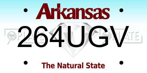 264UGV Arkansas License Plate
