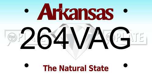 264VAG Arkansas License Plate