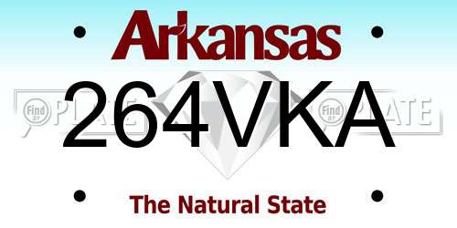 264VKA Arkansas License Plate