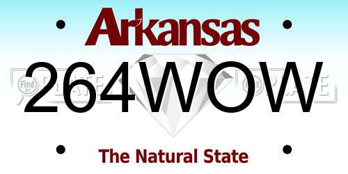 264WOW Arkansas License Plate