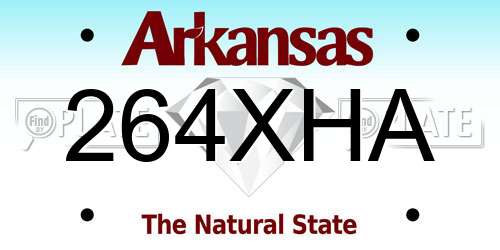 264XHA Arkansas License Plate