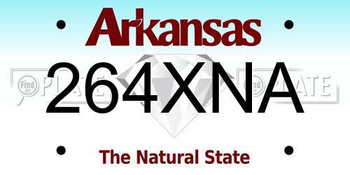 264XNA Arkansas License Plate