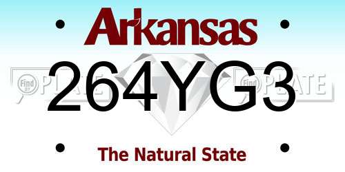 264YG3 Arkansas License Plate