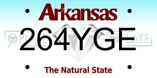 264YGE Arkansas License Plate