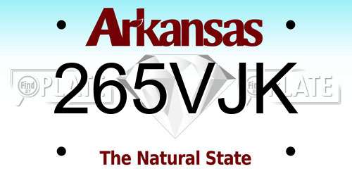 265VJK Arkansas License Plate