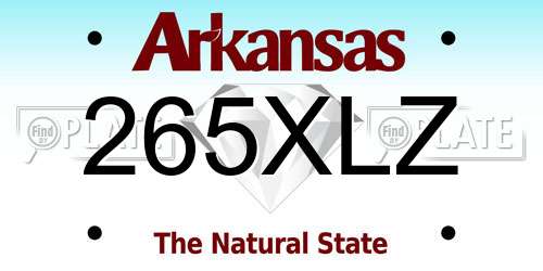 265XLZ Arkansas License Plate