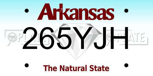 265YJH Arkansas License Plate
