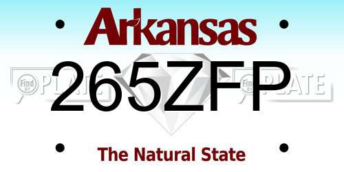265ZFP Arkansas License Plate
