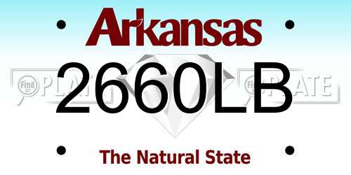 2660LB Arkansas License Plate