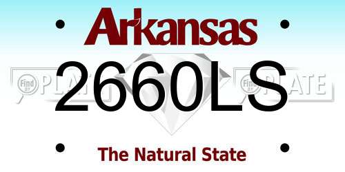 2660LS Arkansas License Plate