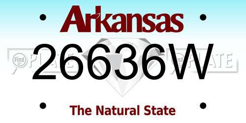 26636W Arkansas License Plate