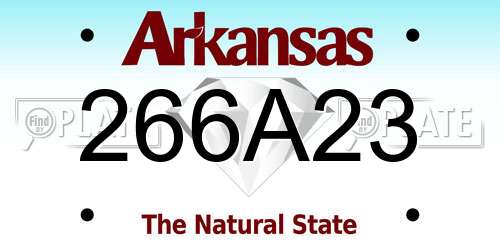266A23 Arkansas License Plate
