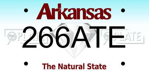 266ATE Arkansas License Plate