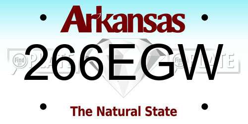 266EGW Arkansas License Plate